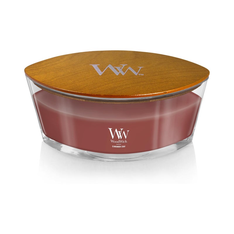 WoodWick Cinnamon Chai Holiday Candle Gifts for Women and Men, 16 oz Ellipse Candle with Crackling Wick - Image 2